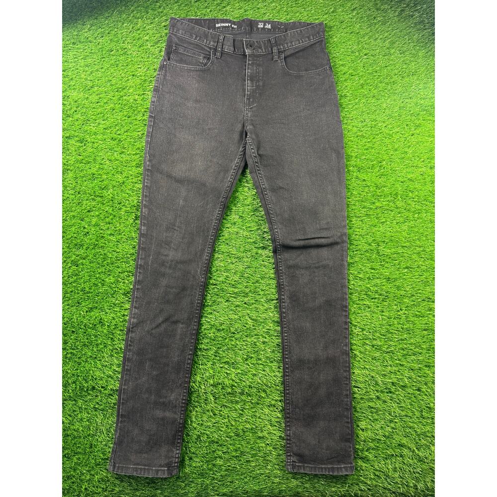 INC International Concepts Men's 32x34 Skinny Fit Stretch Denim Jeans Black Gray